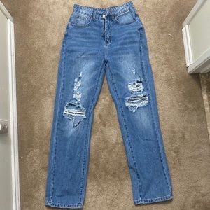 Hard denim jeans